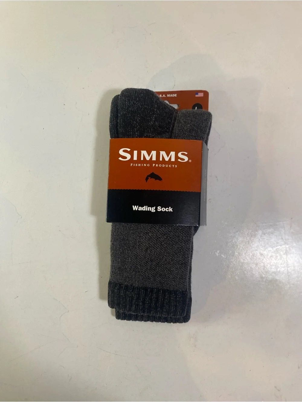 New Simms Fishing Products Charcoal Gray Wool Wading Socks Size L